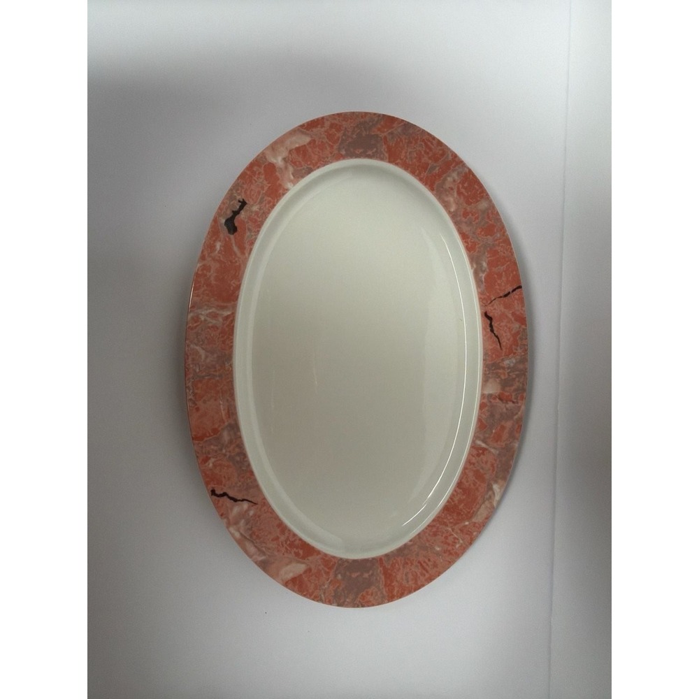 Villeroy & Boch Siena 14.5" Oval Serving Platter Marbled Peach‎ Rim